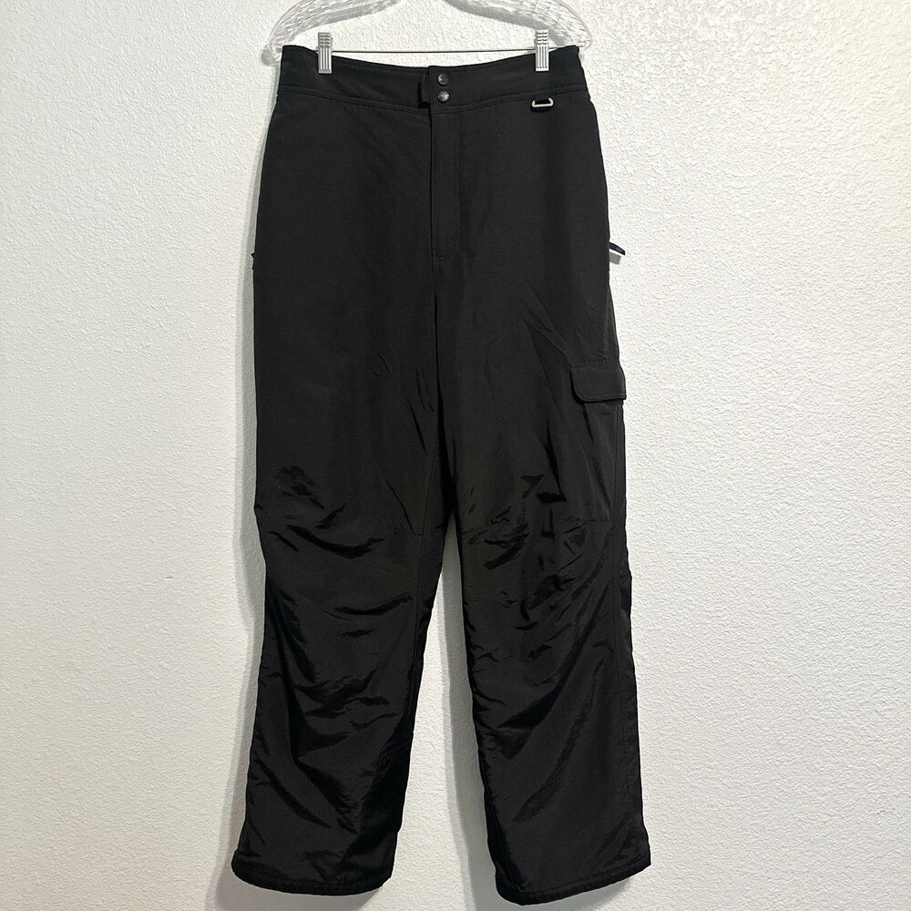 Slalom Ski Snow  Pants 100% Nylon Waterproof Insulated Black Men’s Size Large